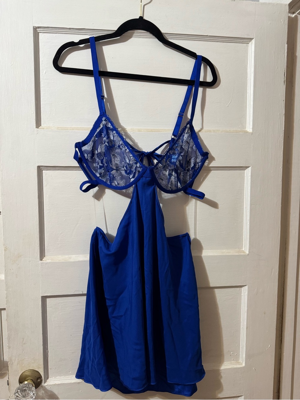 Victoria's Secret Royal Blue Lace & Satin Chemise